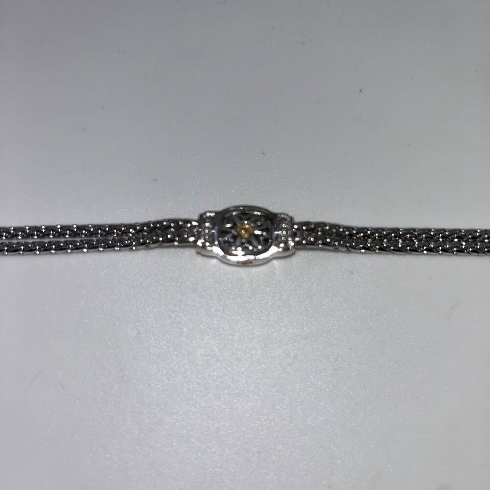 John Medeiros 2-Strand Bracelet Rhodium-Plated Bracelet Champagne Crystal - Picture 13 of 15